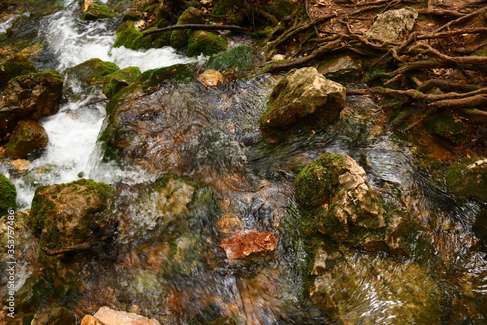 Obraz premium Les premiers pas de l'Huveaune, Provence, Var