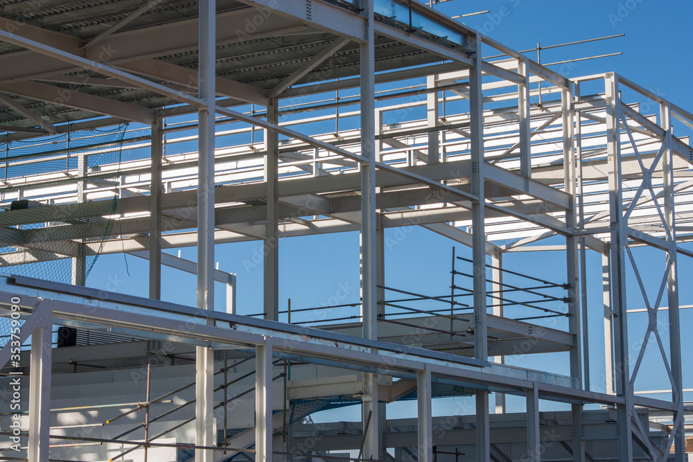 Steel Framed Building Under Construction