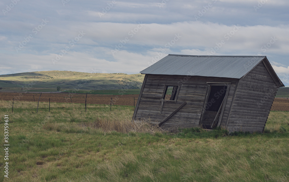 old barn in the field old barn in the field