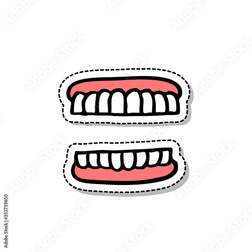 denture doodle icon