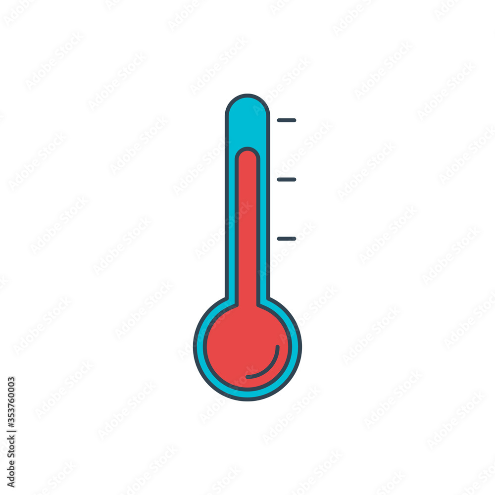 Thermostat vector icon symbol medical tools isolated on white background Thermostat vector icon symbol medical tools isolated on white background