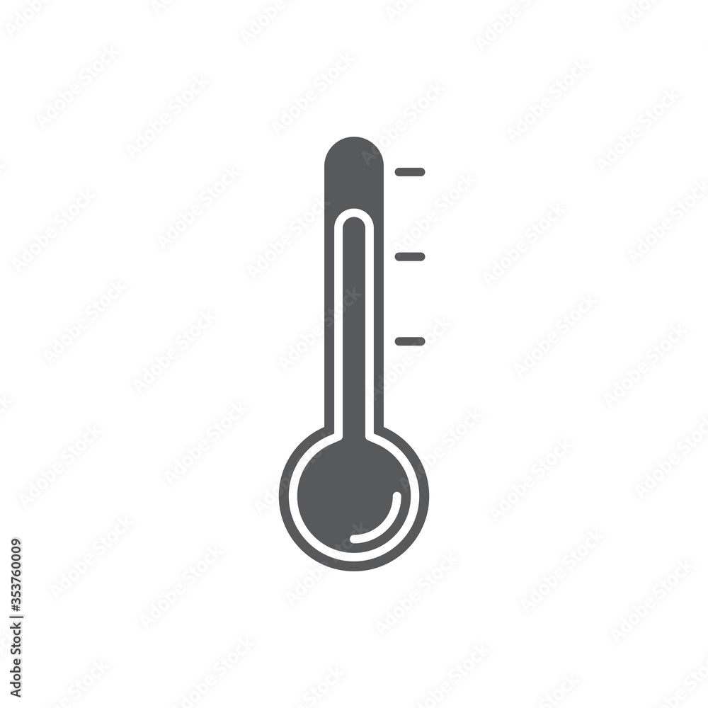 Thermostat vector icon symbol medical tools isolated on white background Thermostat vector icon symbol medical tools isolated on white background