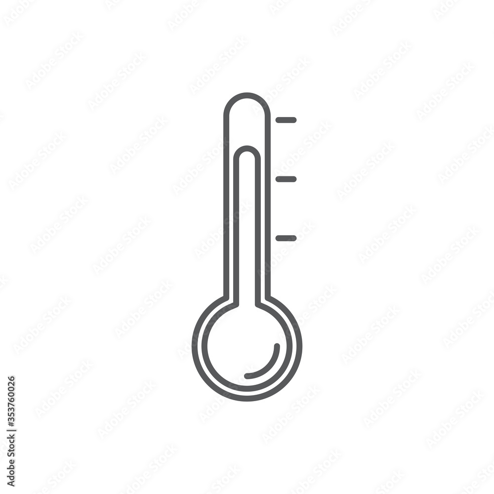 Thermostat vector icon symbol medical tools isolated on white background Thermostat vector icon symbol medical tools isolated on white background