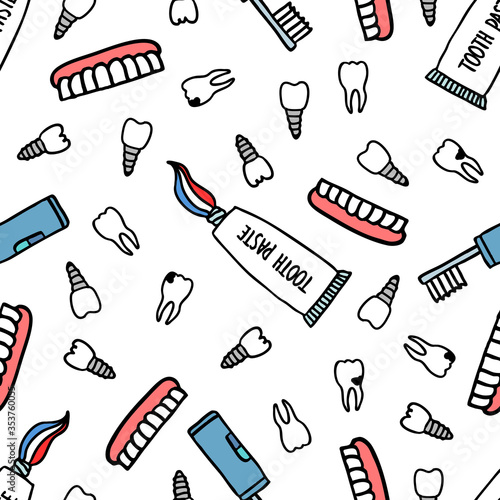 dental care seamless doodle pattern