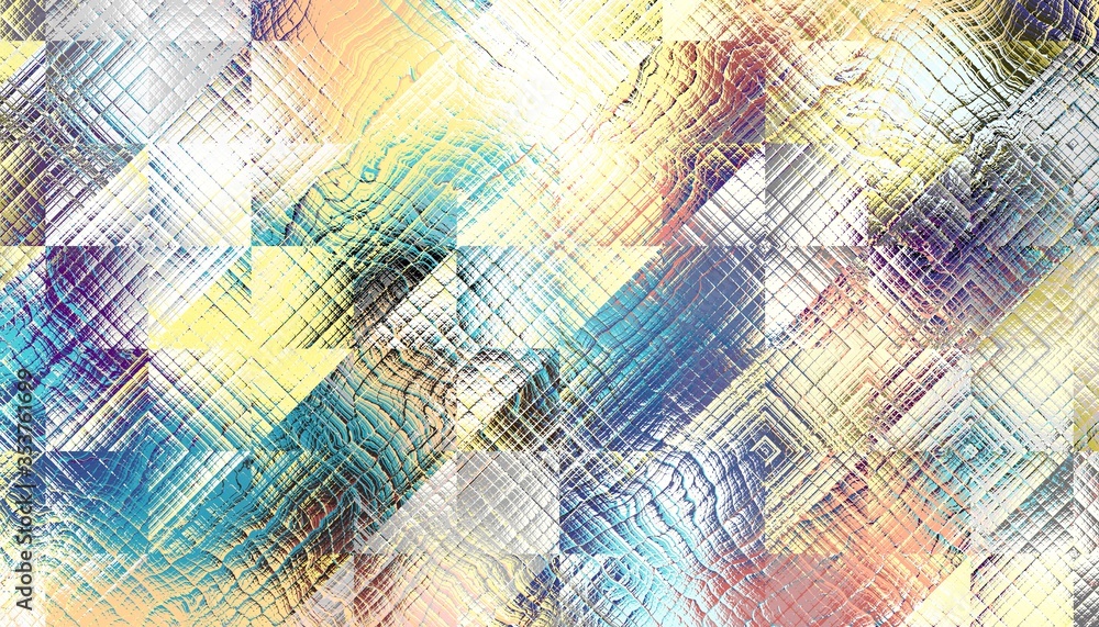 Fototapeta premium Digital art fractal background. Psychedelic futuristic abstract pattern.