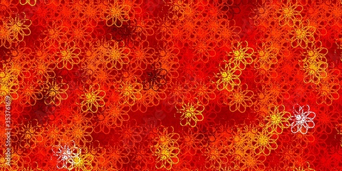 Light Orange vector background with bent lines.