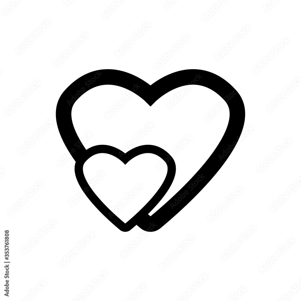 Two hearts. Symbol of love. Valentine's Day. mother's day icon, logo. Design template vector Two hearts. Symbol of love. Valentine's Day. mother's day icon, logo. Design template vector