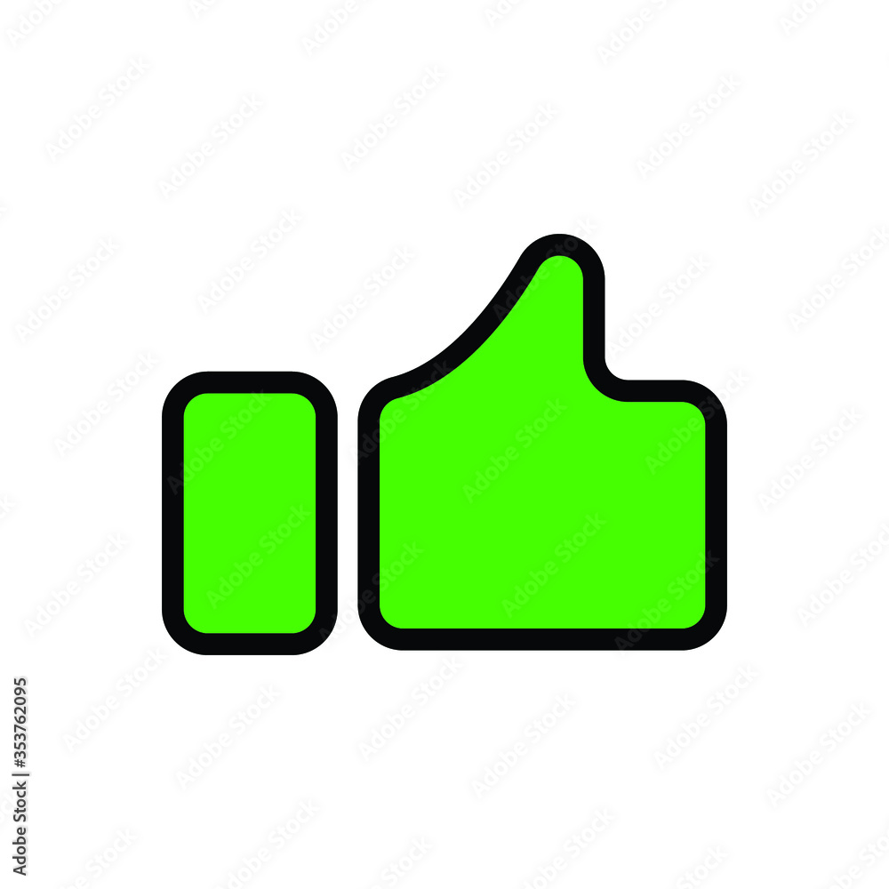 Hand Thumb Up icon flat. Illustration isolated on white background. Vector green sign symbol Hand Thumb Up icon flat. Illustration isolated on white background. Vector green sign symbol