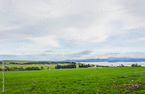 country farm property landscape view over rural land