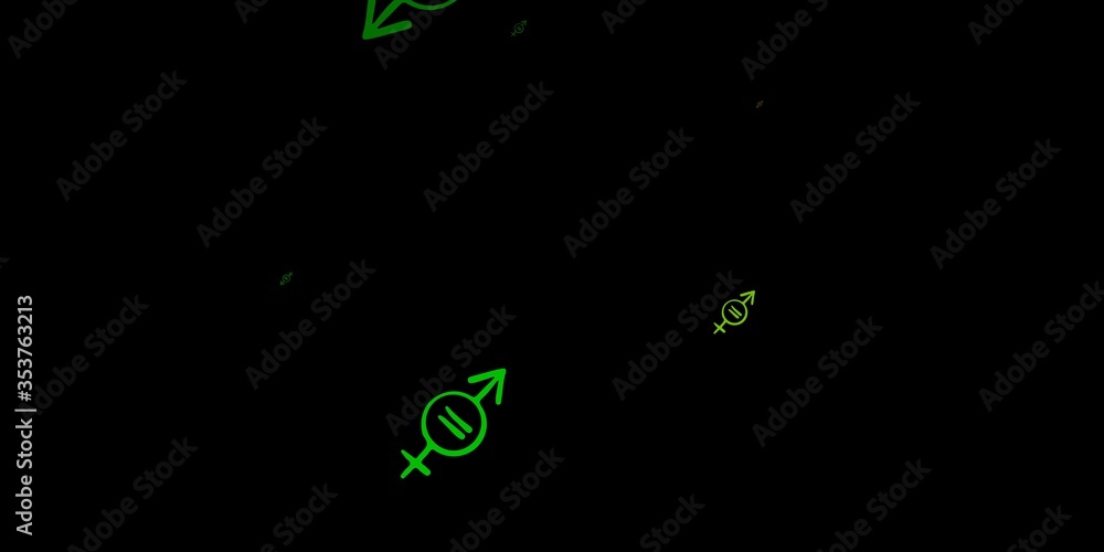 Dark Green, Red vector texture with women's rights symbols. Dark Green, Red vector texture with women's rights symbols.