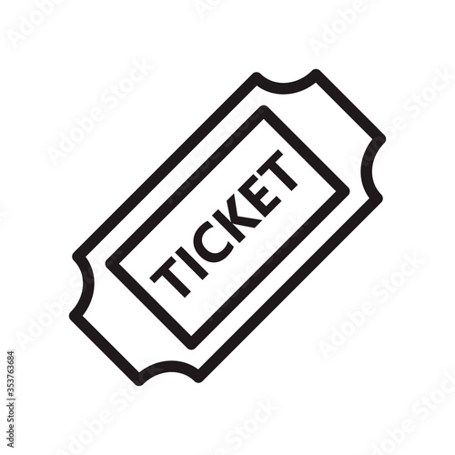 Ticket icon in trendy outline style design. Vector graphic illustration. Ticket symbol for website design, logo, app, and ui. Editable vector stroke. EPS 10.