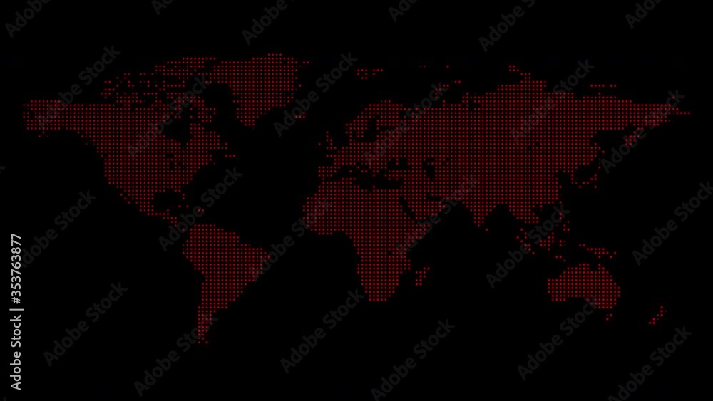 World map from particles, dots. Digital planet Earth. Abstract animation background. World map from particles, dots. Digital planet Earth. Abstract animation background.