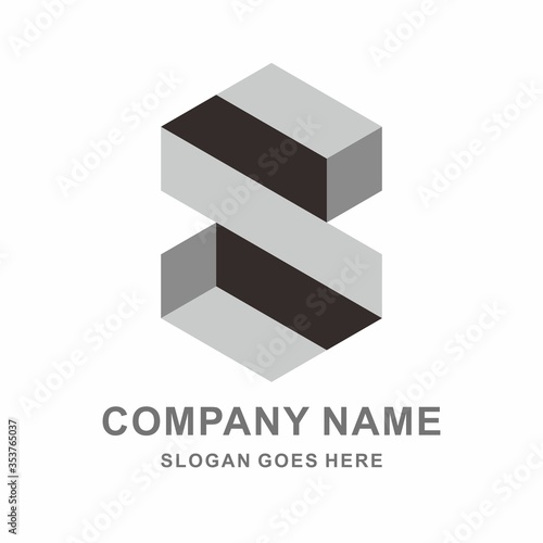 Geometric Square Letter S Space Business Company Vector Logo Design