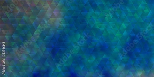 Light BLUE vector background with lines  triangles.