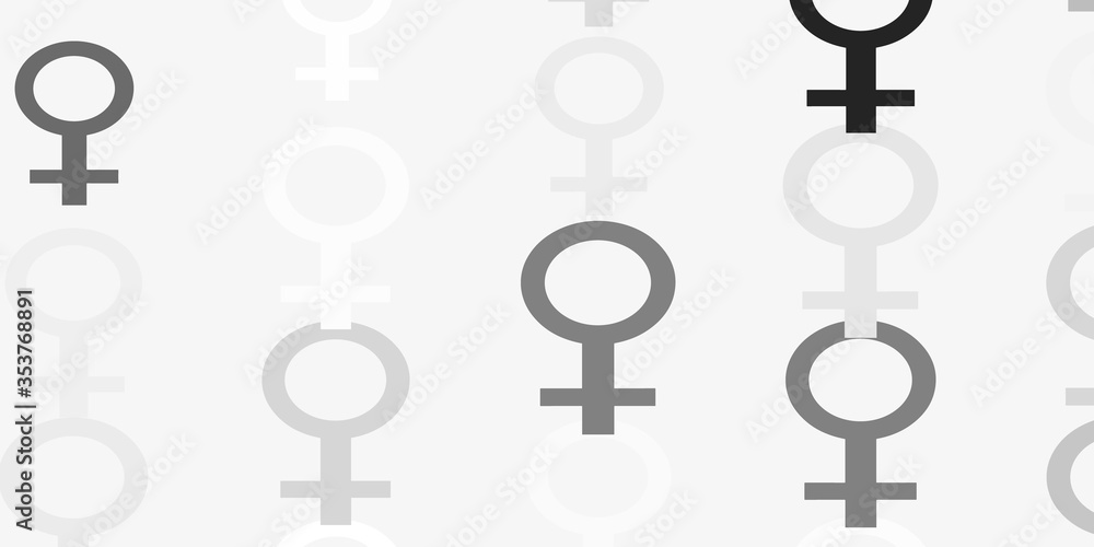 Light Gray vector pattern with feminism elements. Light Gray vector pattern with feminism elements.