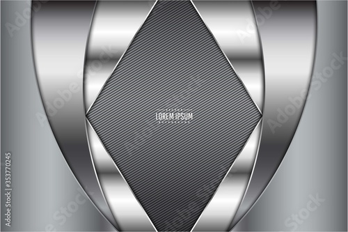  Gray metallic background with silver vector illustration.	