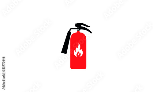 Red Fire extinguisher. Firefighters tools for flame fighting attention colored vector symbol for fire station,Fire extinguisher sign, vector illustration