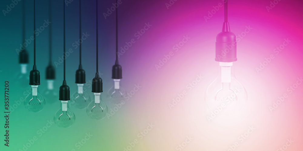 Glowing Light Bulb Creativity Concept Glowing Light Bulb Creativity Concept