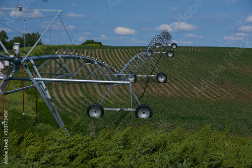 Photography Center pivot irrigation on the rolling hills of Nebraska