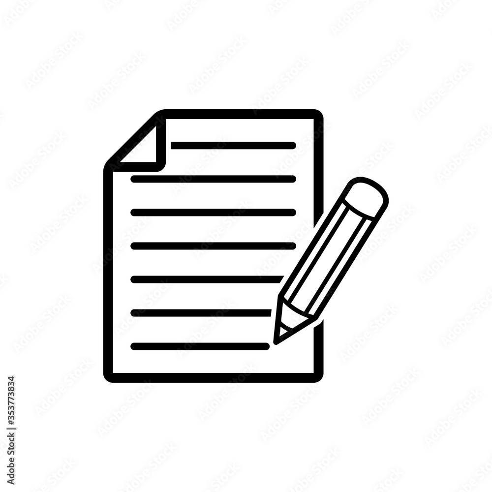paper and pencil icon vector design template paper and pencil icon vector design template