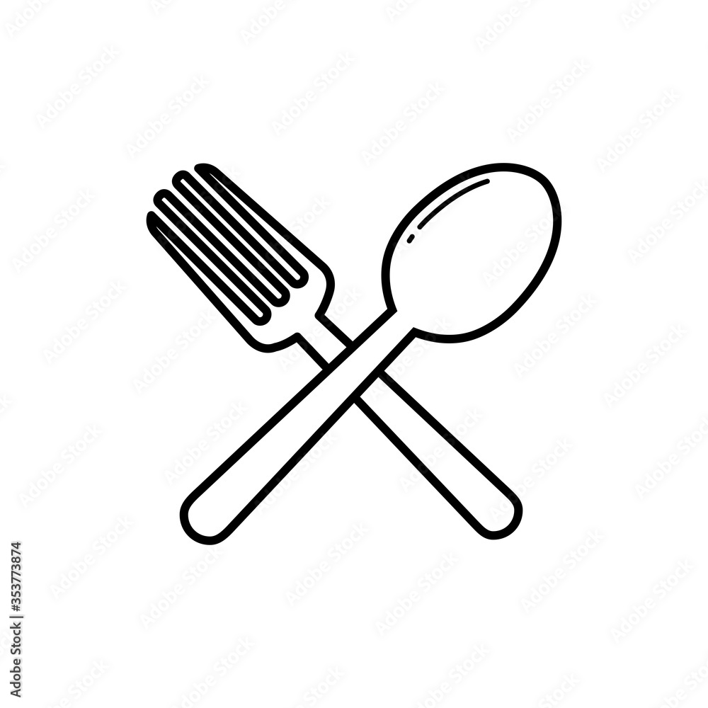 spoon and fork icon vector design template spoon and fork icon vector design template
