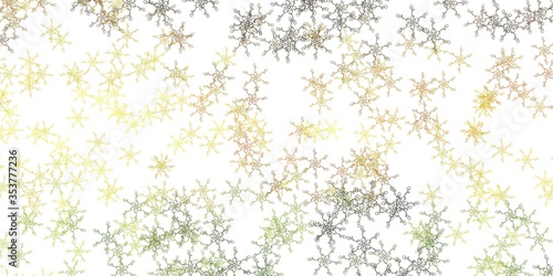 Light Green, Yellow vector background with curved lines.