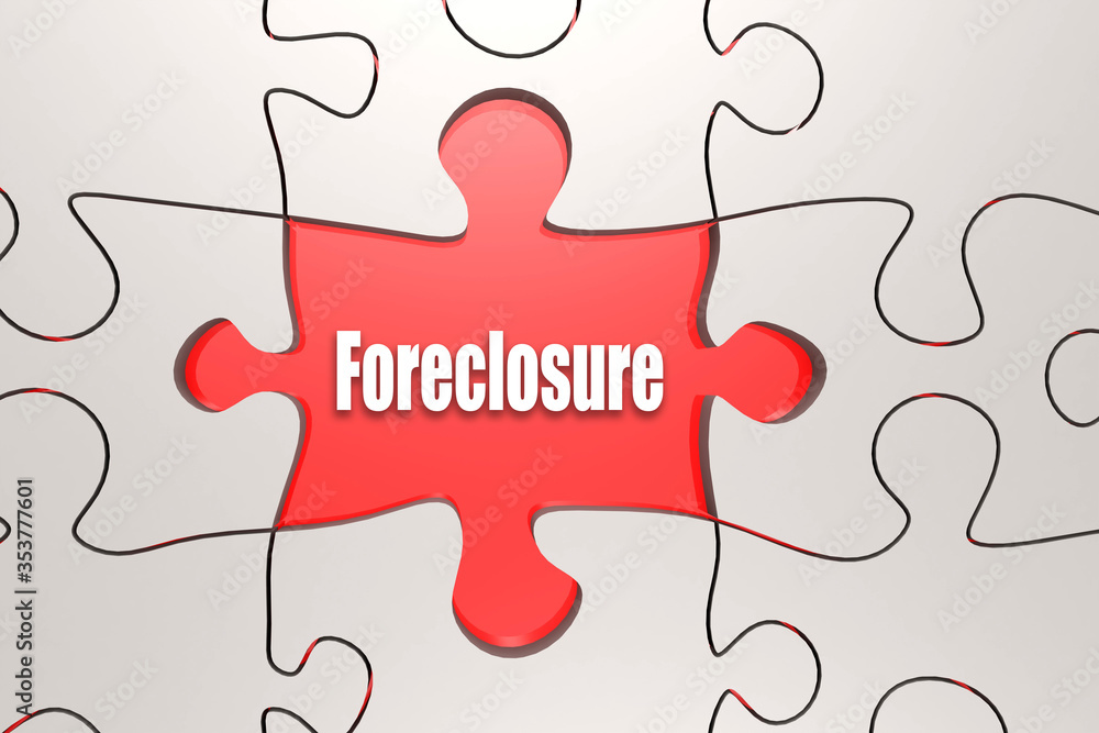 Foreclosure word on jigsaw puzzle Foreclosure word on jigsaw puzzle