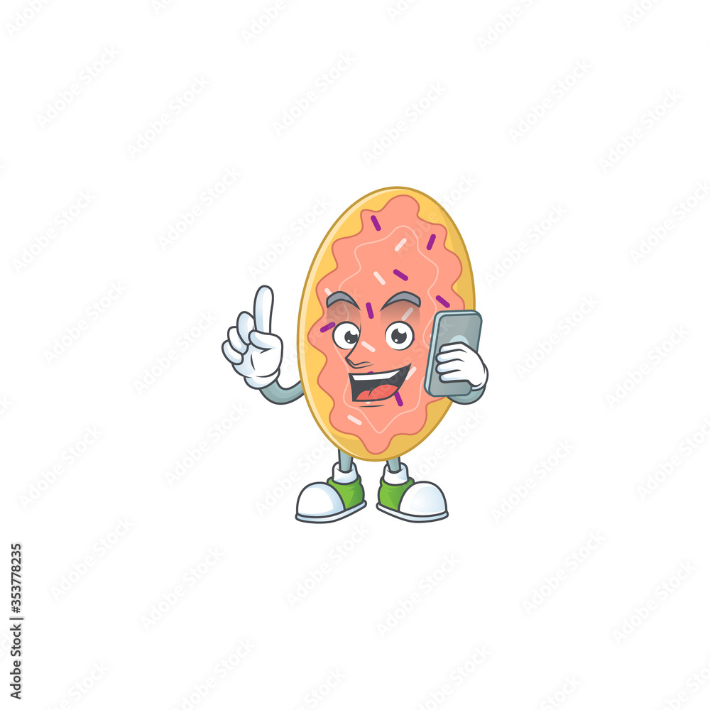 cartoon drawing concept of bread speaking with friends on phone cartoon drawing concept of bread speaking with friends on phone