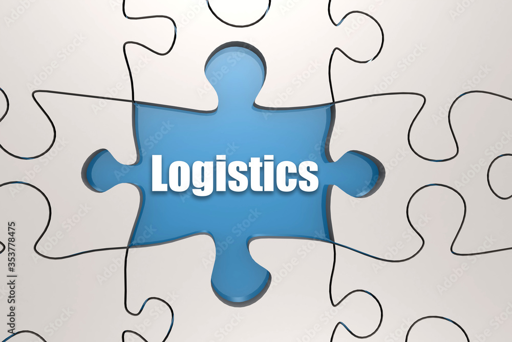 Logistics word on jigsaw puzzle Logistics word on jigsaw puzzle