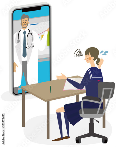 オンライン授業,オンライン学習,online,検索,インターネット ,オンライン会議,タブレット,イラスト,電子書籍