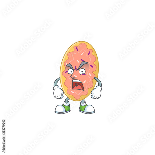 Bread cartoon drawing style with angry face