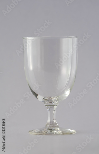empty glass cup on white background 