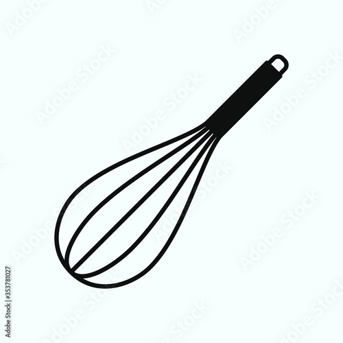 Balloon whisk for mixing flat vector icon for cooking apps and websites