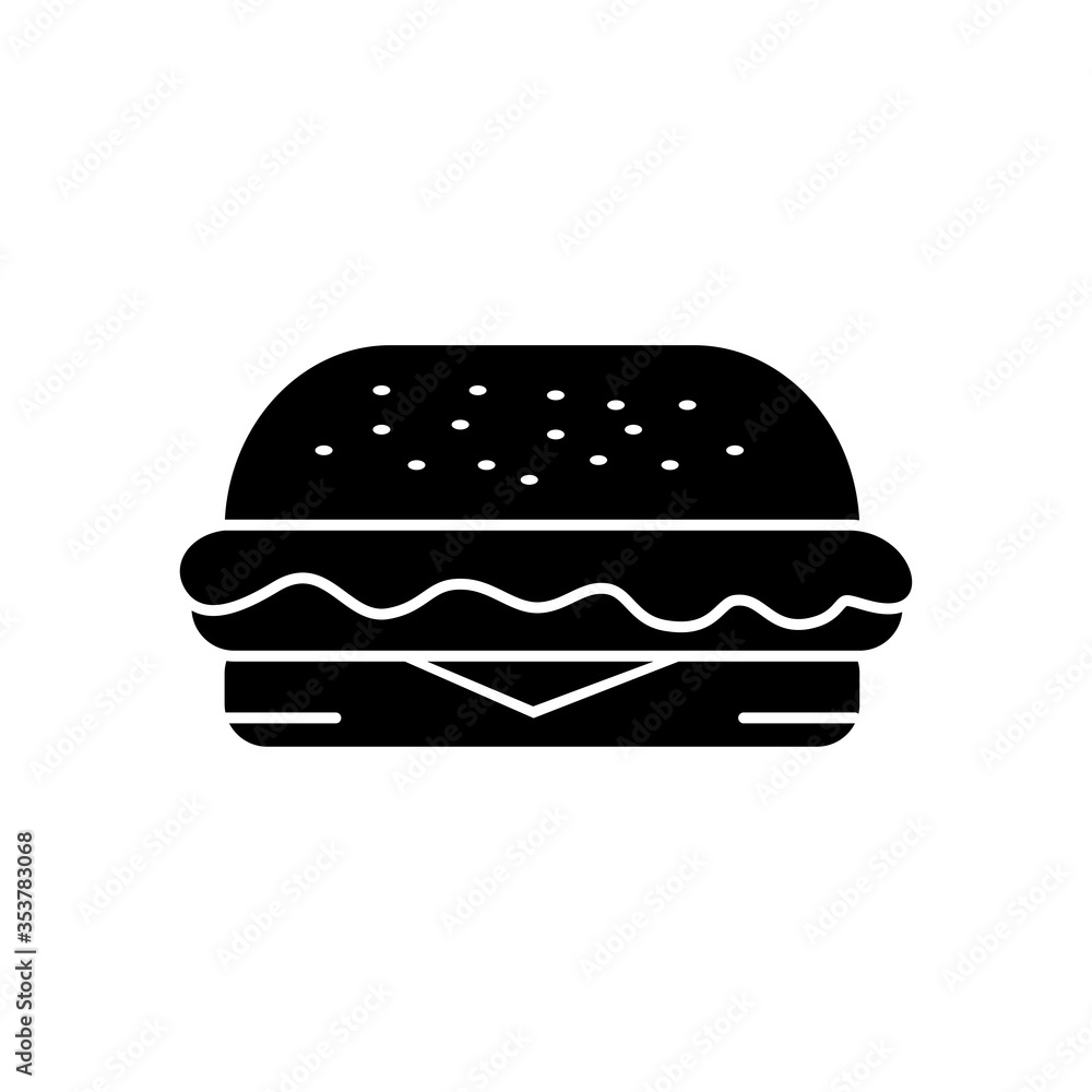 hamburger - fast food icon vector design template hamburger - fast food icon vector design template