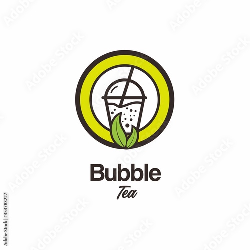 bubble drink tea logo icon graphic template