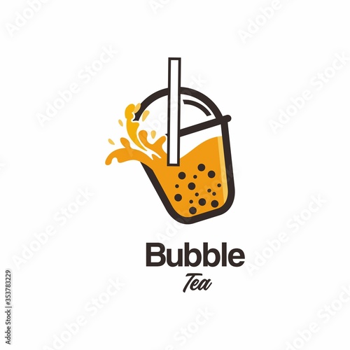 bubble drink tea logo icon graphic template