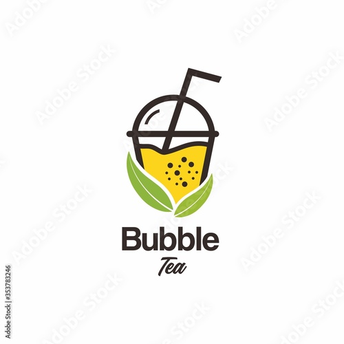 bubble drink tea logo icon graphic template