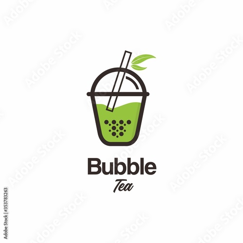 bubble drink tea logo icon graphic template