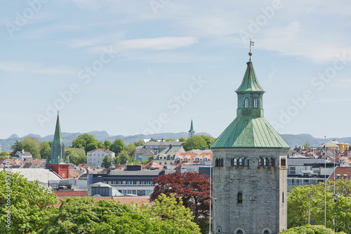 The Valberg tower overlooking town of Stavanger in Norway photo