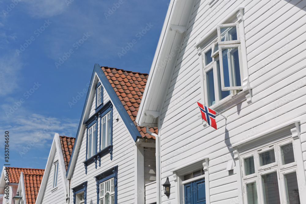 Traditional wooden houses in Gamle, which is a historic area of the city of Stavanger in Rogaland, Norway