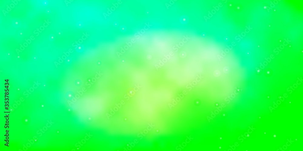 Fototapeta premium Light Green vector texture with beautiful stars. Shining colorful illustration with small and big stars. Theme for cell phones.