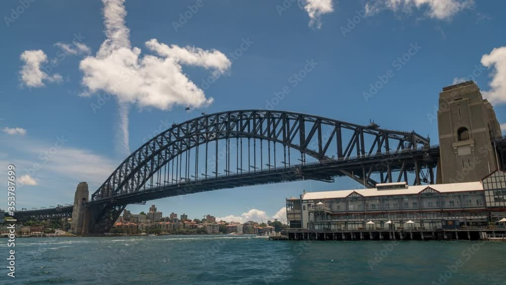 Panning Time Lapse of the Sydney Harbour Bridge on a warm sunny day Panning Time Lapse of the Sydney Harbour Bridge on a warm sunny day