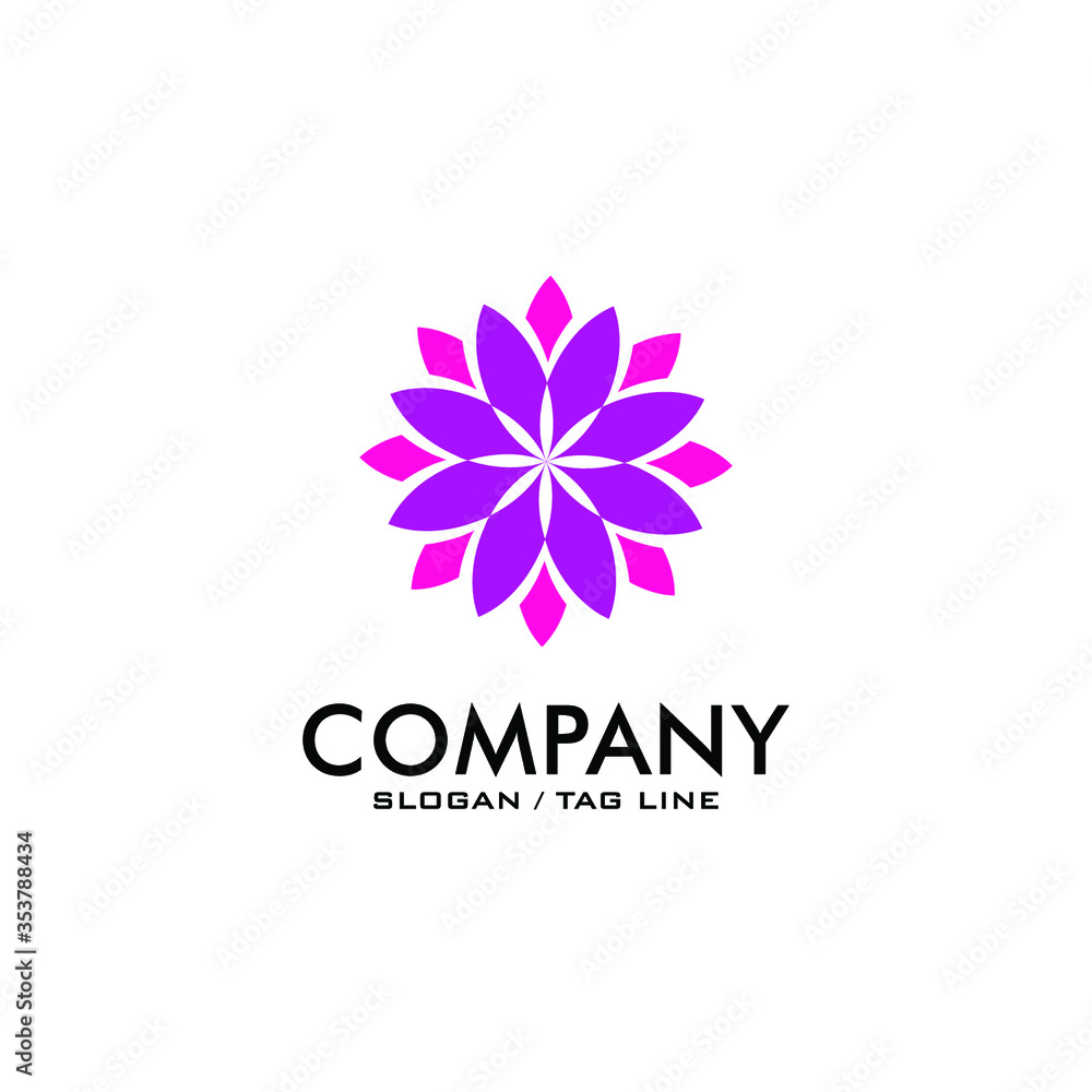 abstract flower, yoga, spa, saloon company logo vector