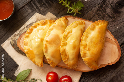 Empanda top view. vegetarian patty