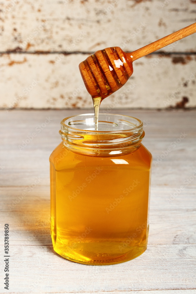 Jar of Honey with Honey Dipper Jar of Honey with Honey Dipper