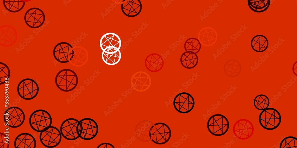 Light Red, Yellow vector background with occult symbols. Light Red, Yellow vector background with occult symbols.