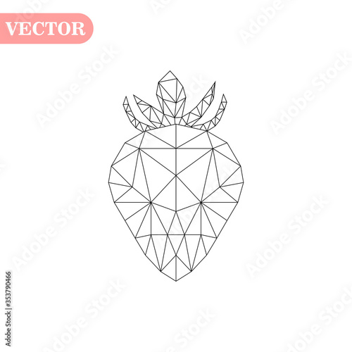 Strawberry polygonal vector, Logo polygons strawberry, Vector illustration eps10