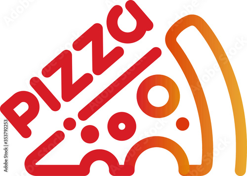 Logo, pizza, cheese, vector illustration, color gradient logo picture and text