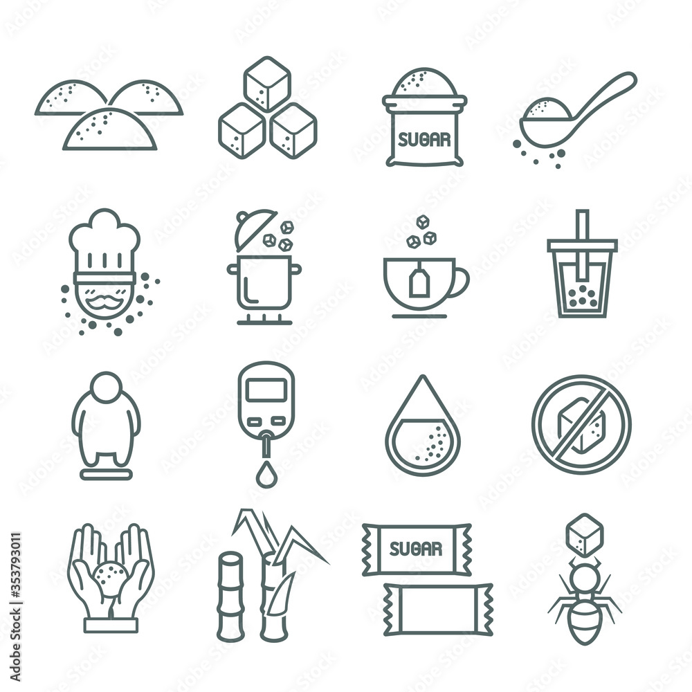 Sugar icon set / thin line icon Sugar icon set / thin line icon