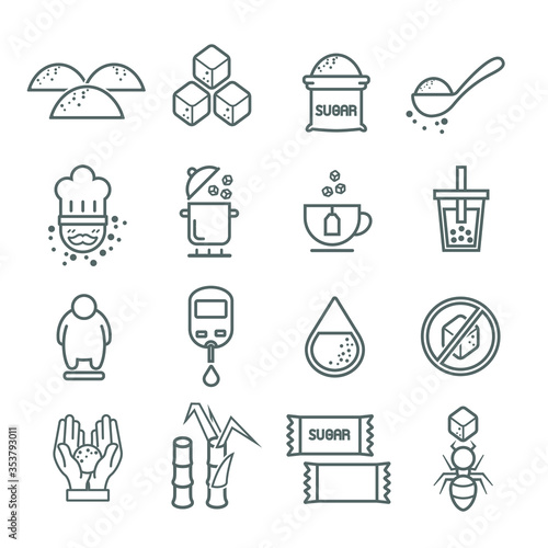 Sugar icon set / thin line icon 